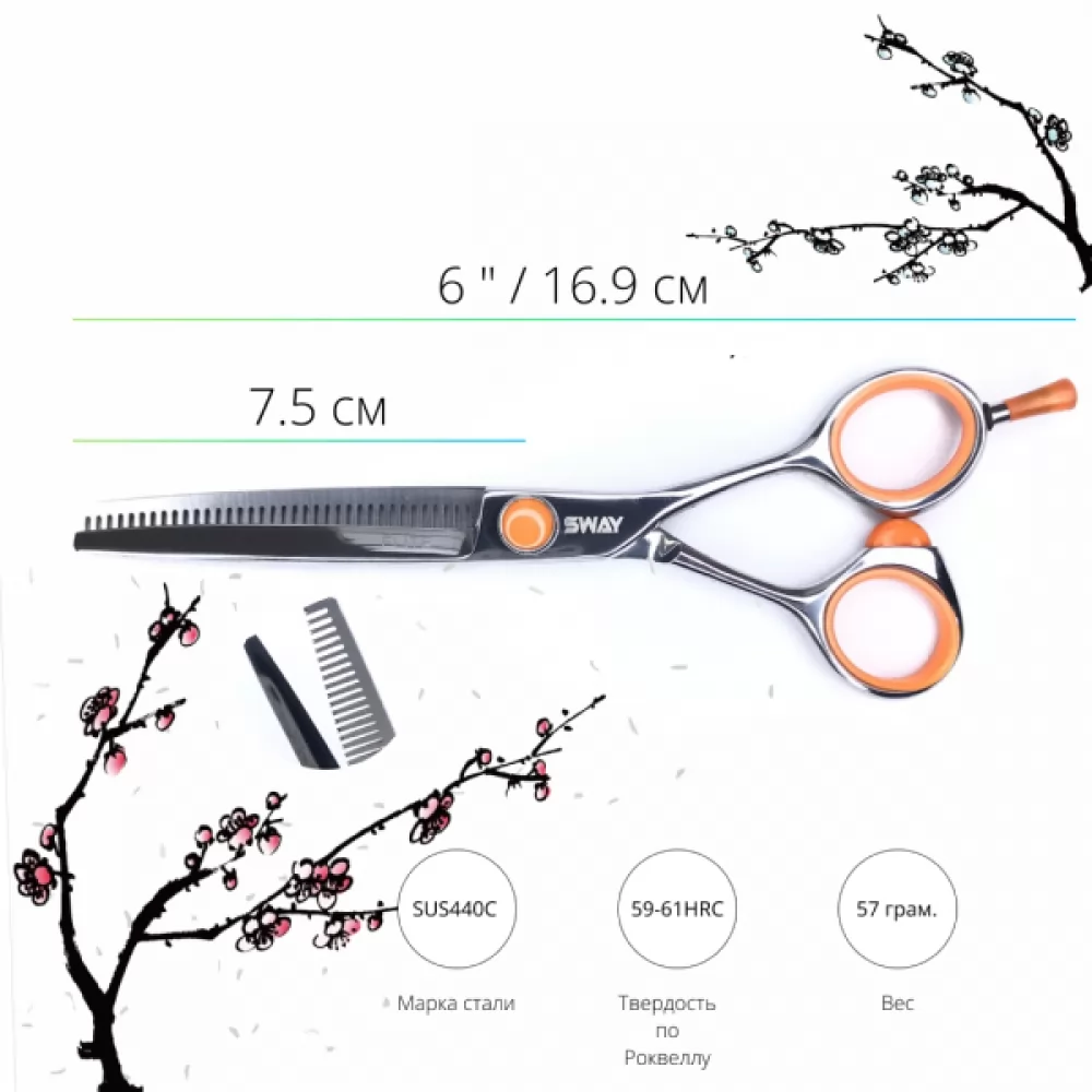 Отзывы покупателей на Набор парикмахерских ножниц Sway Elite 207 размер 6 - 6