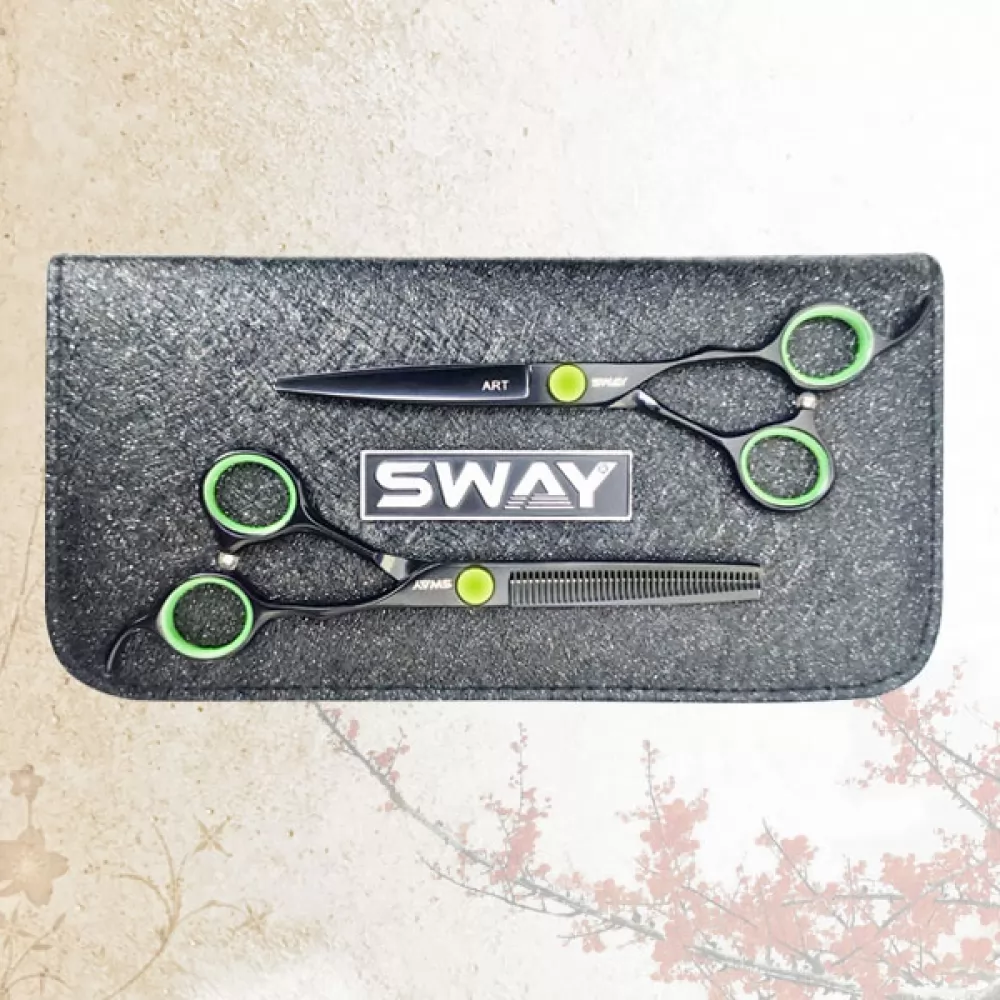 Набор парикмахерских ножниц Sway Art Green 305 размер 6