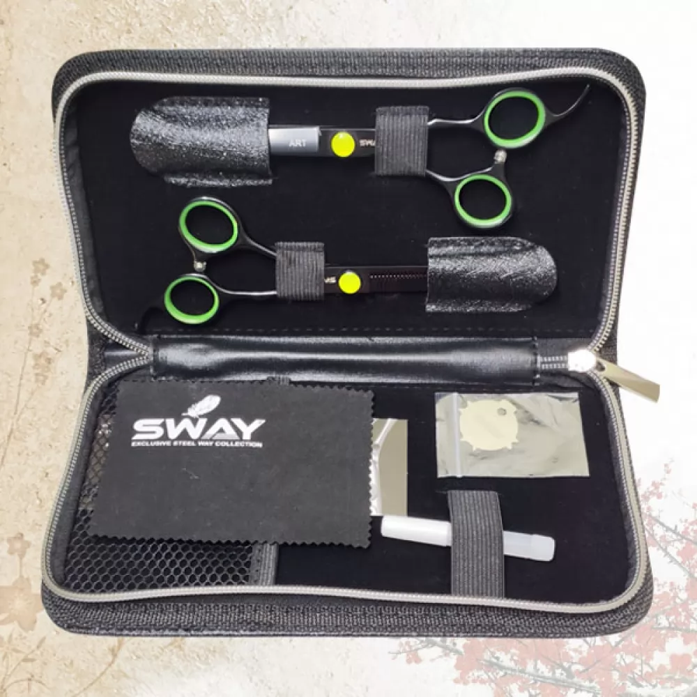 Набір перукарських ножиць Sway Art Green 305 розмір 6 - 2