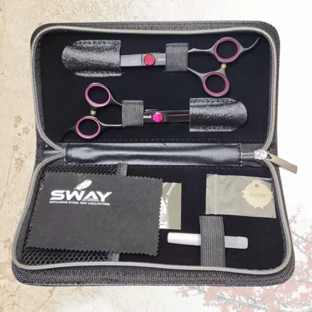 Всі фото - Набір перукарських ножиць Sway Art Pink 305 розмір 6 - 2